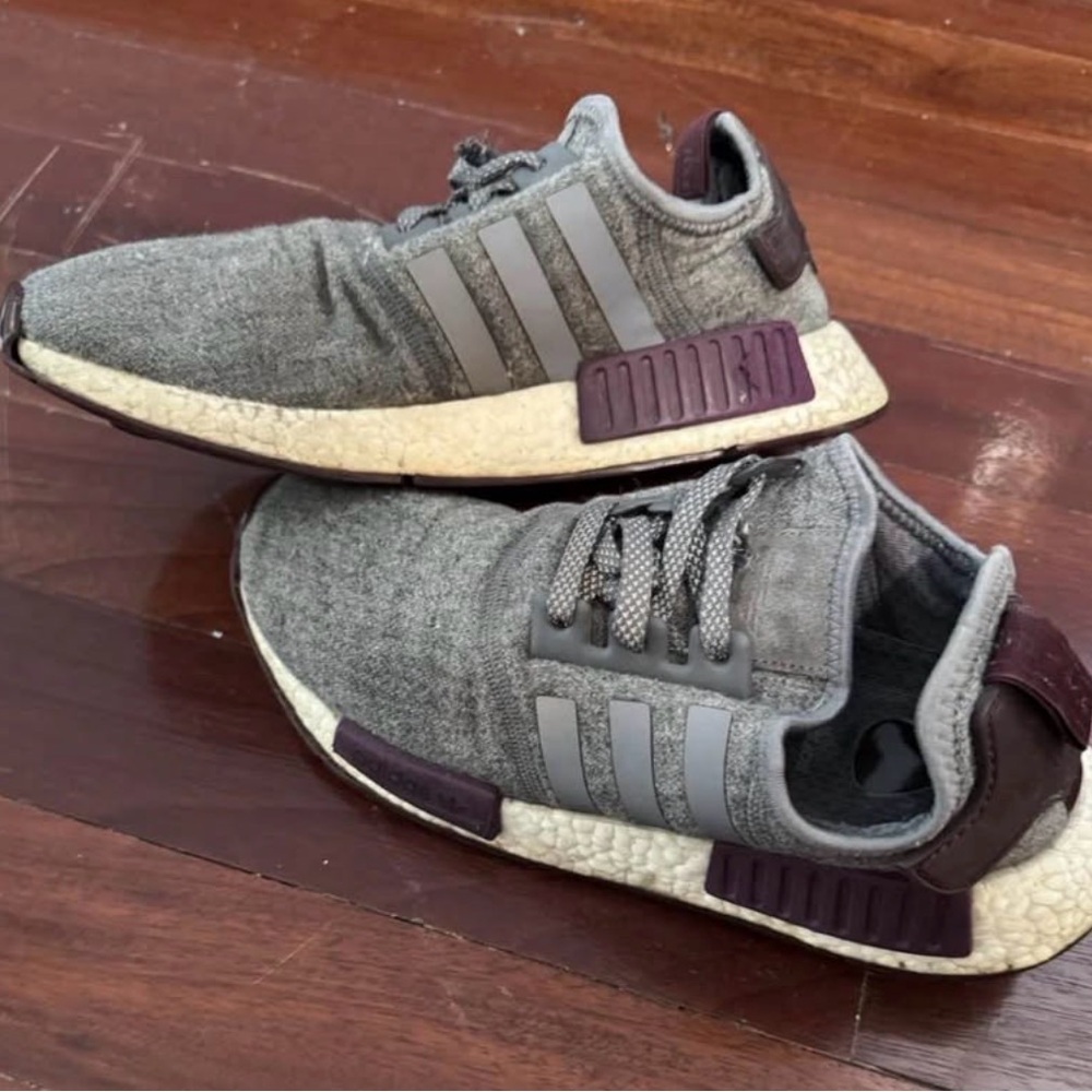Adidas Gray and Burgundy Sneakers size 8.5 W